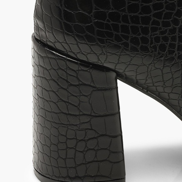 Croc Block Heel Sock Boots - Picture 2 of 4